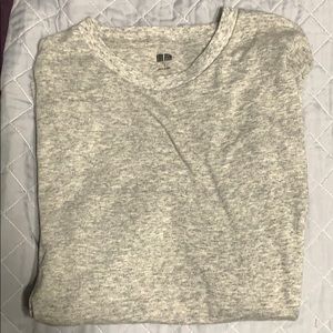 Uniqlo Grey Meshed Cotton Long Sleeve Shirt